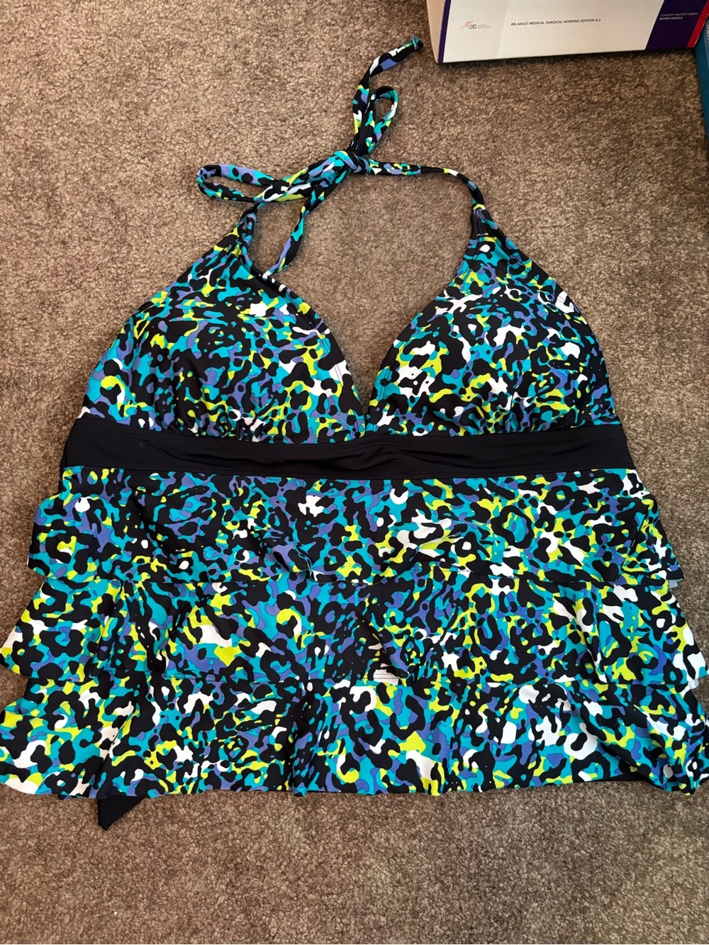 Catalina Blue Multi Halter Swim Coverup